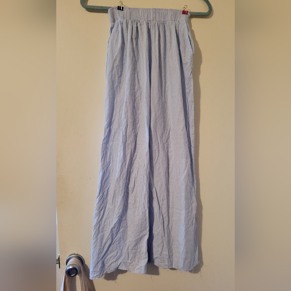 Light Blue Striped 100% Cotton Pants